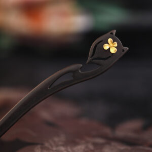 double sided fox ebony hair stick